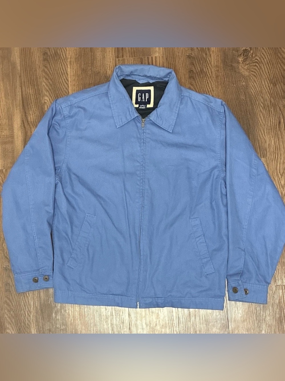 Vintage 90s GAP Harrington’s Light Blue Zip-Front Jacket